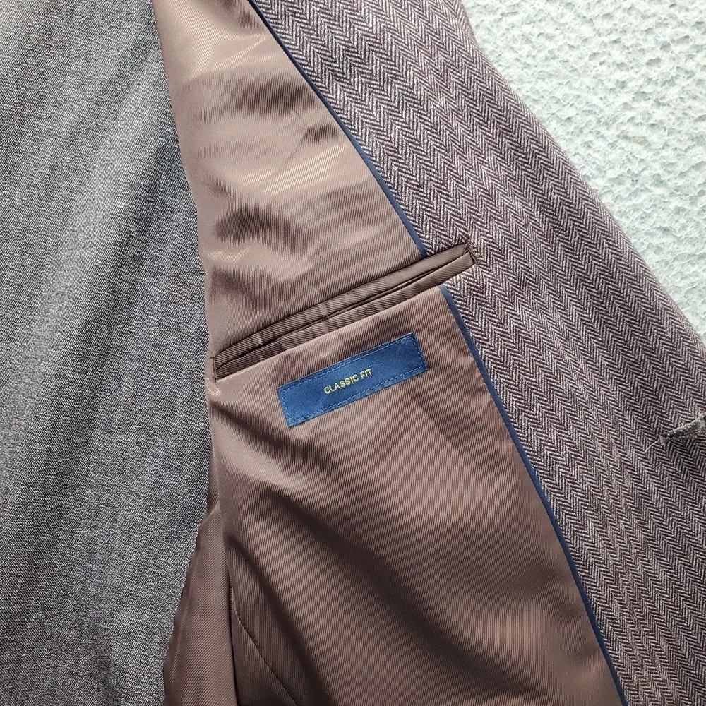 Stafford Seasonal Textures Blazer Men 46 Multi Comfort Stretch Classic Fit Notch